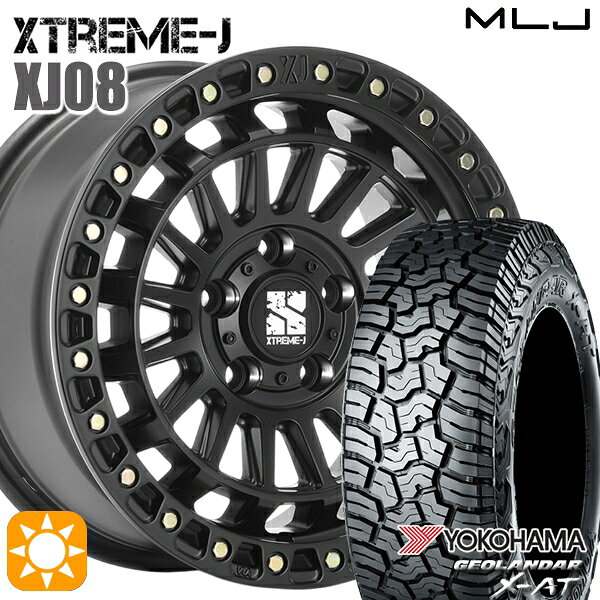 【取付対象】デリカD5 215/70R16 100/97Q ヨコハマ ジオランダー X-AT G016 MLJ エクストリームJ XJ08 サテンブラック 16インチ 7.0J 5H114.3 サマータイヤホイールセット