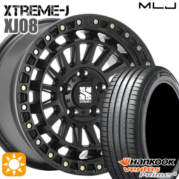 【取付対象】215/65R16 102H XL ハンコック veNtus PRime4 K135A MLJ エクストリームJ XJ08 サテンブラック 16インチ 7.0J 5H114.3 サマータイヤホイールセット