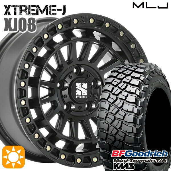 【取付対象】265/60R18 119/116Q RBL BFグッドリッチ マッドテレーン T/A KM3 MLJ エクストリームJ XJ08 サテンブラック 18インチ 8.0J 5H127+45 サマータイヤホイールセット