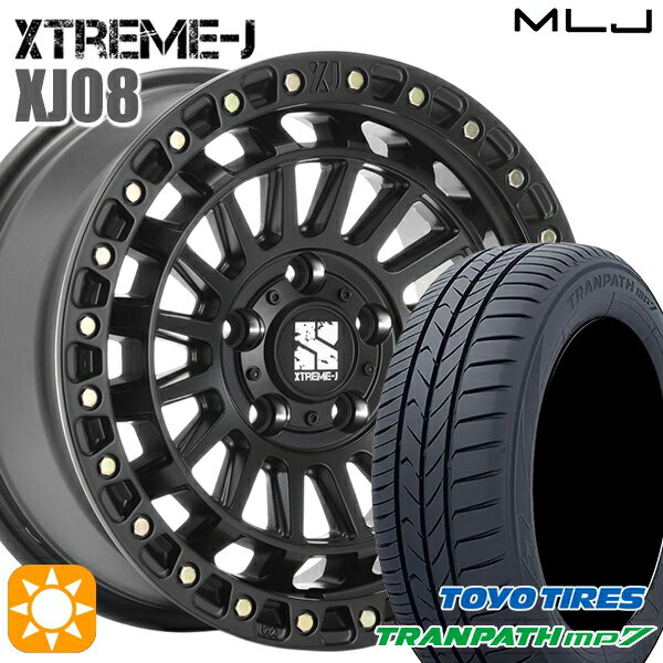 【取付対象】エスティマ ヤリスクロス 215/60R16 95H トーヨー トランパス mp7 MLJ エクストリームJ XJ08 サテンブラック 16インチ 7.0J 5H114.3 サマータイヤホイールセット