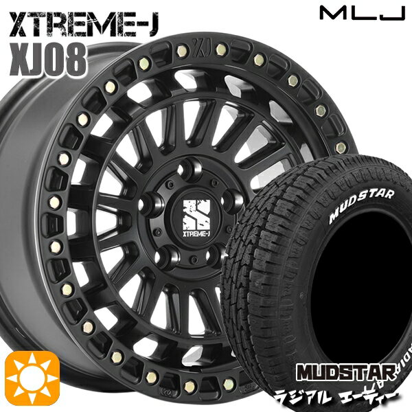 乐天商城 - 【取付対象】215/65R16 109/107L マッドスター ラジアル A/T ホワイトレター MLJ エクストリームJ XJ08 サテンブラック 16インチ 7.0J 5H114.3 サマータイヤホイールセット