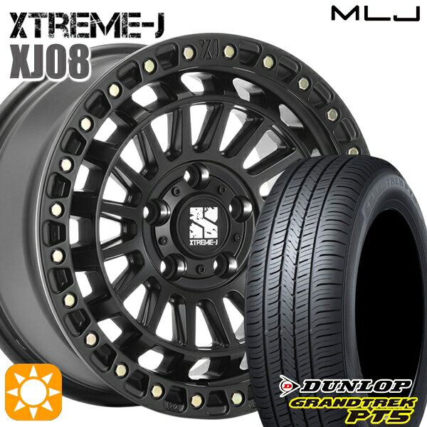【取付対象】CX-60 エクストレイル 235/60R18 107V XL ダンロップ グラントレック PT5 MLJ エクストリームJ XJ08 サテンブラック 18インチ 8.0J 5H114.3 +40 サマータイヤホイールセット