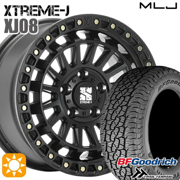 【取付対象】C-HR カローラクロス 215/60R17 96H RBL BFグッドリッチ トレールテレーン MLJ エクストリームJ XJ08 サテンブラック 17インチ 7.5J 5H114.3 +42 サマータイヤホイールセット