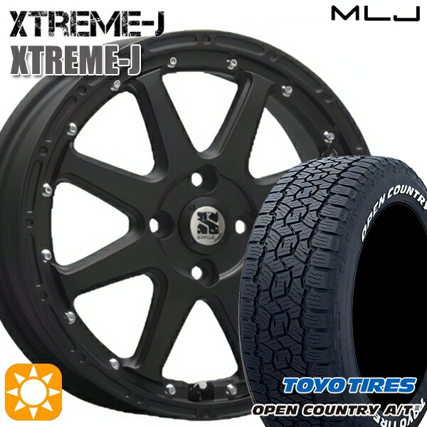 【取付対象】アゲ軽 165/80R14 97/95N トーヨー オープンカントリーA/T3 ホワイトレター MLJ エクストリームJ フラットブラック 14インチ 4.5J 4H100 サマータイヤホイールセット
