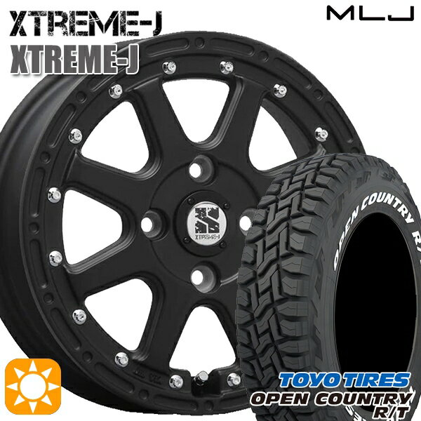【取付対象】155/65R14 75Q WL トーヨー オープンカントリー R/T ホワイトレター MLJ エクストリームJ フラットブラック 14インチ 4.5J 4H100 サマータイヤホイールセット