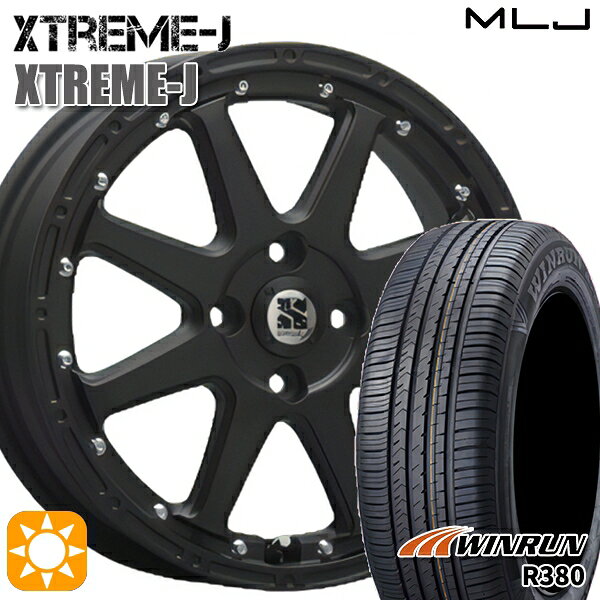 【取付対象】エブリィワゴン 165/60R14 75H ウィンラン R380 MLJ エクストリームJ フラットブラック 14インチ 4.5J 4H100 サマータイヤホイールセット