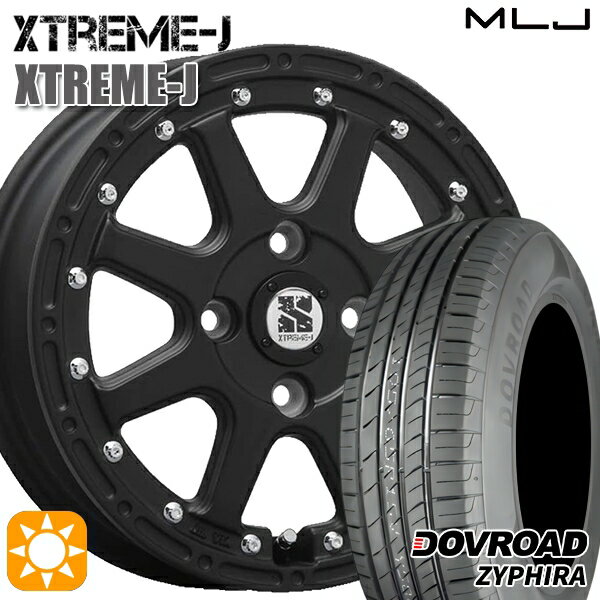 【取付対象】エブリィワゴン 165/60R14 75H DOVROAD ザイファイラ MLJ エクストリームJ フラットブラック 14インチ 4.5J 4H100 サマータイヤホイールセット