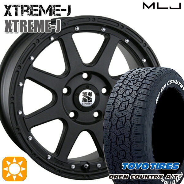 【取付対象】ハリアー エクストレイル 225/65R17 102H トーヨー オープンカントリーA/T3 ホワイトレター MLJ エクストリームJ フラットブラック 17インチ 7.5J 5H114.3 サマータイヤホイールセット