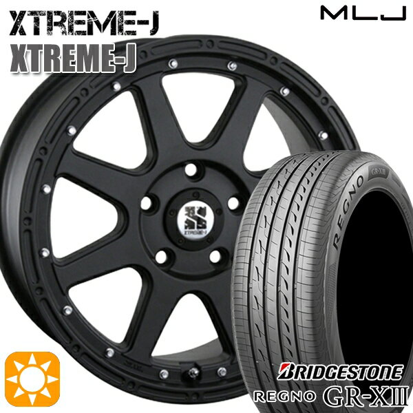 【取付対象】C-HR レガシィB4 225/50R18 95W ブリヂストン レグノ GR-X3 MLJ エクストリームJ フラットブラック 18インチ 8.0J 5H114.3 サマータイヤホイールセット