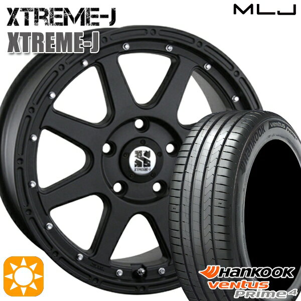 【取付対象】215/60R17 96V ハンコック veNtus PRime4 K135A MLJ エクストリームJ フラットブラック 17インチ 7.5J 5H114.3 サマータイヤホイールセット