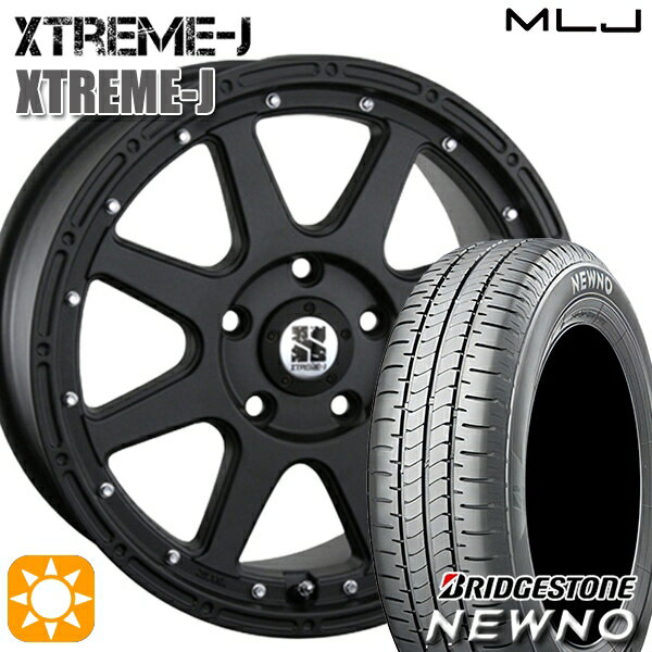 【取付対象】215/60R16 95H ブリヂストン ニューノ MLJ エクストリームJ フラットブラック 16インチ 7.0J 5H114.3 サマータイヤホイールセット