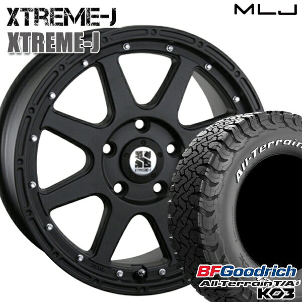 【取付対象】JEEPラングラー 285/70R17 121/118S RWL BFグッドリッチ オールテレーン T/A KO3 MLJ エクストリームJ フラットブラック 17インチ 7.5J 5H127 サマータイヤホイールセット