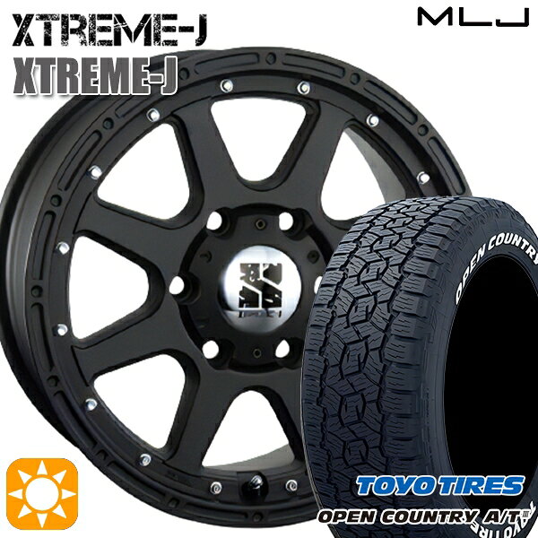 【取付対象】285/70R17 116/113Q トーヨー オープンカントリーA/T3 ホワイトレター MLJ エクストリームJ フラットブラック 17インチ 7.5J 6H139.7 サマータイヤホイールセット