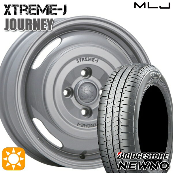 【取付対象】165/60R14 75H ブリヂストン ニューノ MLJ エクストリームJ ジャーニー セメントグレー 14インチ 4.5J 4H100 サマータイヤホイールセット