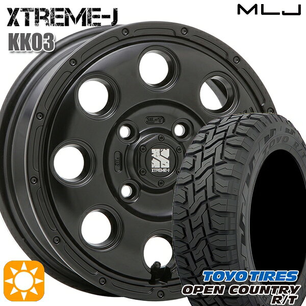 【取付対象】軽トラ 145/80R12 80/78N LT トーヨー オープンカントリー R/T MLJ エクストリームJ KK03 サテンブラック 12インチ 4.0J 4H100 サマータイヤホイールセット