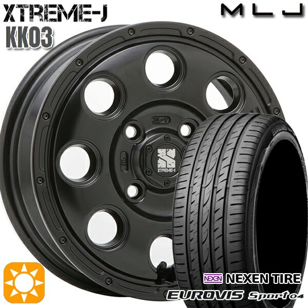 【取付対象】165/60R14 75H ロードストーン ユーロビズ Sport 04 MLJ エクストリームJ KK03 サテンブラック 14インチ 4.5J 4H100 サマータイヤホイールセット