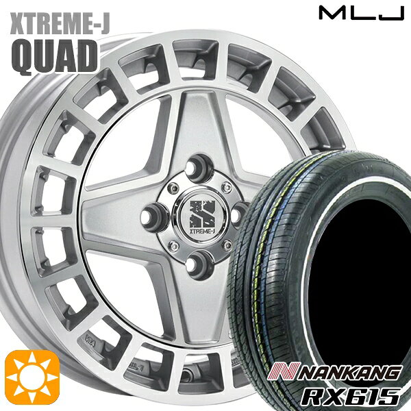 【取付対象】155/65R14 ナンカン RX615　ホワイトリボン MLJ エクストリームJ QUAD GM 14インチ 4.5J 4H100+45 サマータイヤホイールセット