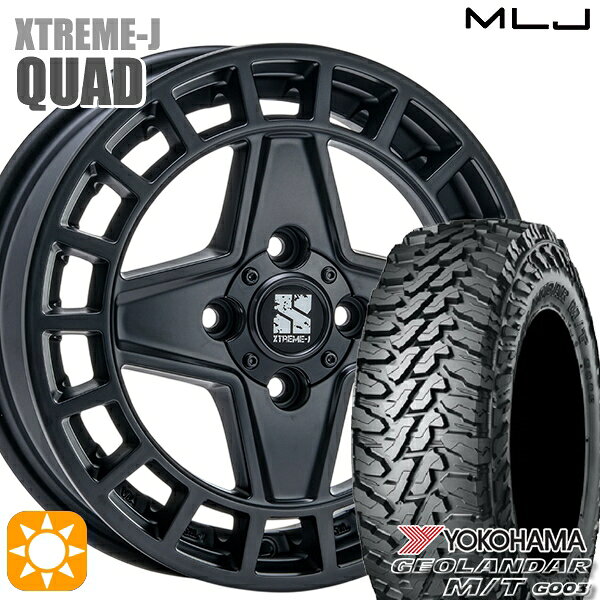 【取付対象】軽トラ 145/80R12 80/78N LT ヨコハマ ジオランダーM/T G003 MLJ エクストリームJ QUAD SB 12インチ 4.0J 4H100+43 サマータイヤホイールセット