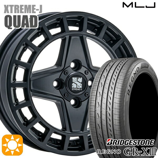 【取付対象】155/65R14 75H ブリヂストン レグノ GRX3 MLJ エクストリームJ QUAD SB 14インチ 4.5J 4H100+45 サマータイヤホイールセット