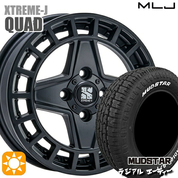 【取付対象】軽トラ 145/80R12 80/78N LT マッドスター ラジアル A/T ホワイトレター MLJ エクストリームJ QUAD SB 12インチ 4.0J 4H100+43 サマータイヤホイールセット