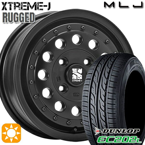 【取付対象】155/65R14 ダンロップ エナセーブ EC202L MLJ エクストリームJ ラギッド サテンブラック 14インチ 5.0J 4H100 サマータイヤホイールセット