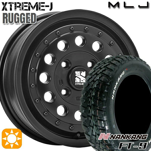 【取付対象】145R14C 6PR 85/83Q ナンカン FT-9 ホワイトレター MLJ エクストリームJ ラギッド サテンブラック 14インチ 5.0J 4H100 サマータイヤホイールセット