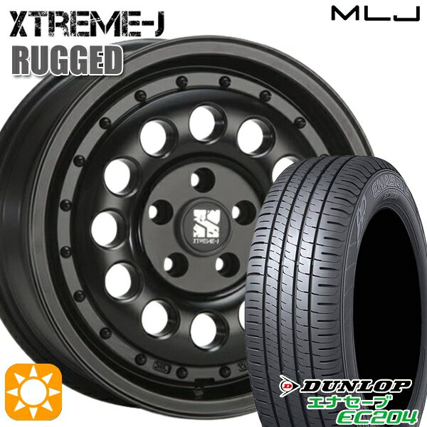 【取付対象】ヤリスクロス 205/65R16 95H ダンロップ エナセーブ EC204 MLJ エクストリームJ ラギッド サテンブラック 16インチ 6.5J 5H114.3 サマータイヤホイールセット