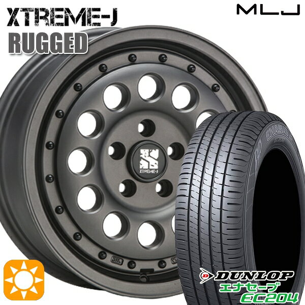【取付対象】エスティマ ヤリスクロス 215/60R16 95H ダンロップ エナセーブ EC204 MLJ エクストリームJ ラギッド ガンブラック 16インチ 6.5J 5H114.3 サマータイヤホイールセット