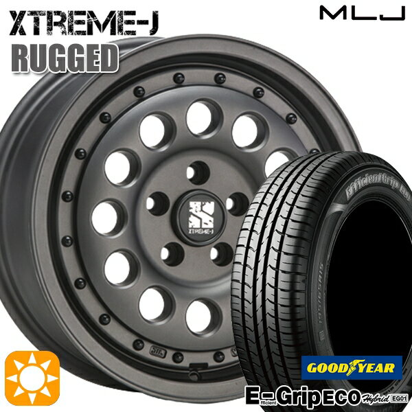 【取付対象】エスティマ ヤリスクロス 215/60R16 95H グッドイヤー エフィシェントグリップ エコ EG01 MLJ エクストリームJ ラギッド ガンブラック 16インチ 6.5J 5H114.3 サマータイヤホイールセット