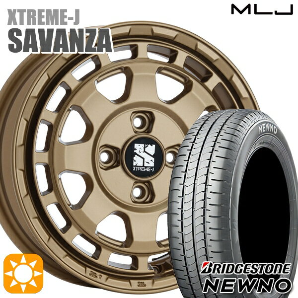 【取付対象】155/65R14 75H ブリヂストン ニューノ MLJ エクストリームJ SAVANZA BR 14インチ 4.5J 4H100+43 サマータイヤホイールセット