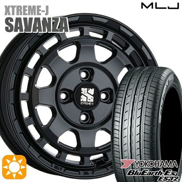 【取付対象】エブリィワゴン 165/60R14 75T ヨコハマ ブルーアース ES32 MLJ エクストリームJ SAVANZA SB 14インチ 4.5J 4H100+43 サマータイヤホイールセット