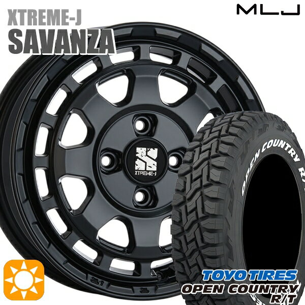 【取付対象】アゲ軽 165/80R14 97/95N LT トーヨー オープンカントリー R/T ホワイトレター MLJ エクストリームJ SAVANZA SB 14インチ 4.5J 4H100+43 サマータイヤホイールセット