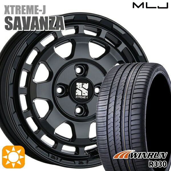 【取付対象】165/55R14 72H ウィンラン R330 MLJ エクストリームJ SAVANZA SB 14インチ 4.5J 4H100+43 サマータイヤホイールセット