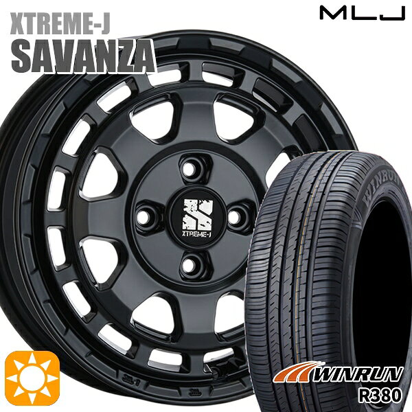 【取付対象】エブリィワゴン 165/60R14 75H ウィンラン R380 MLJ エクストリームJ SAVANZA SB 14インチ 4.5J 4H100+43 サマータイヤホイールセット