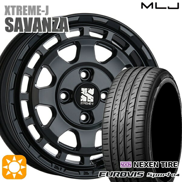 【取付対象】エブリィワゴン 165/60R14 75H ロードストーン ユーロビズ Sport 04 MLJ エクストリームJ SAVANZA SB 14インチ 4.5J 4H100+43 サマータイヤホイールセット