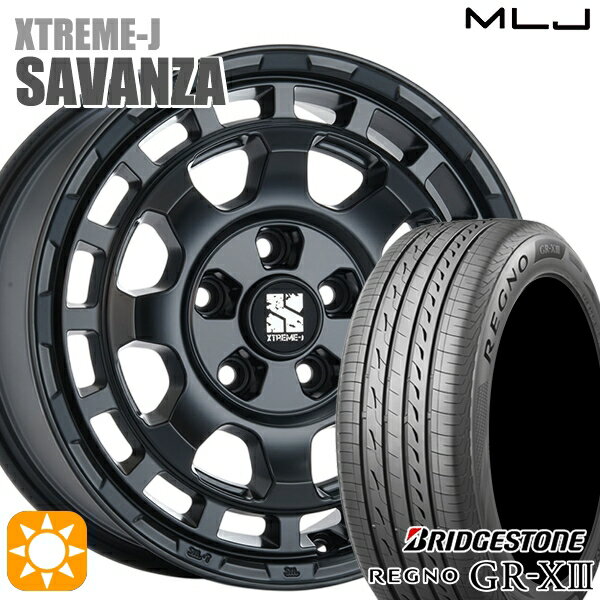【取付対象】エスティマ ヤリスクロス 215/60R16 95V ブリヂストン レグノ GRX3 MLJ エクストリームJ SAVANZA SB 16インチ 7.0J 5H114.3+35 サマータイヤホイールセット