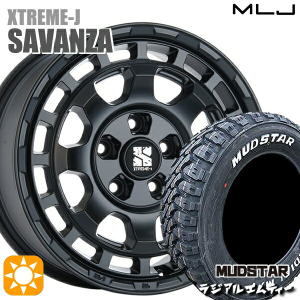 【取付対象】デリカD5 225/70R16 103S マッドスター ラジアル M/T ホワイトレター MLJ エクストリームJ SAVANZA SB 16インチ 7.0J 5H114.3+35 サマータイヤホイールセット