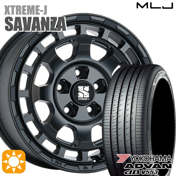 【取付対象】エスティマ ヤリスクロス 215/60R16 95V ヨコハマ アドバンデシベル V553 MLJ エクストリームJ SAVANZA SB 16インチ 7.0J 5H114.3+35 サマータイヤホイールセット