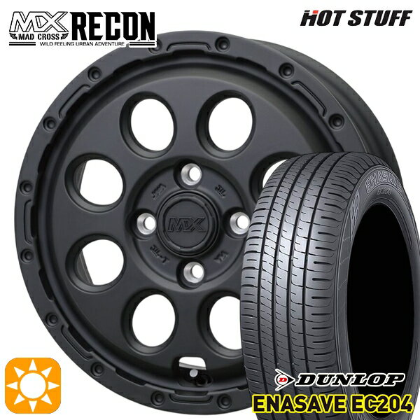 【取付対象】アクア ヴィッツ 165/70R14 81T ダンロップ エナセーブ EC204 ホットスタッフ マッドクロス リーコン MBK 14インチ 5.0J 4H100 +35 サマータイヤホイールセット