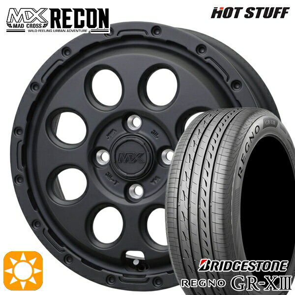 【取付対象】N-BOX ウェイク 165/55R15 75V ブリヂストン レグノ GRX3 ホットスタッフ マッドクロス リーコン MBK 15インチ 4.5J 4H100 +45 サマータイヤホイールセット