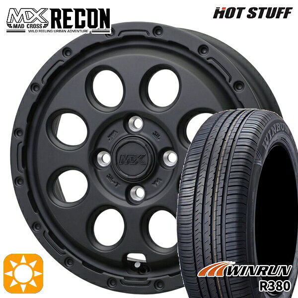 【取付対象】フィット デミオ 175/65R14 82T ウィンラン R380 ホットスタッフ マッドクロス リーコン MBK 14インチ 5.0J 4H100 +35 サマータイヤホイールセット