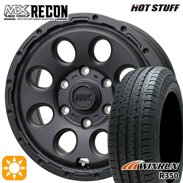 【取付対象】200系ハイエース 215/65R16 109/107T ウィンラン R350 ホットスタッフ マッドクロス リーコン MBK 16インチ 6.5J 6H139.7 +38 サマータイヤホイールセット