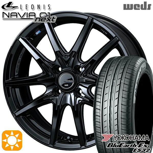 【取付対象】185/60R15 84H ヨコハマ ブルーアース ES32 Weds ウェッズ レオニス ナヴィア01next PBK（プレミアムブラック） 15インチ 5.5J 4H100 サマータイヤホイールセット