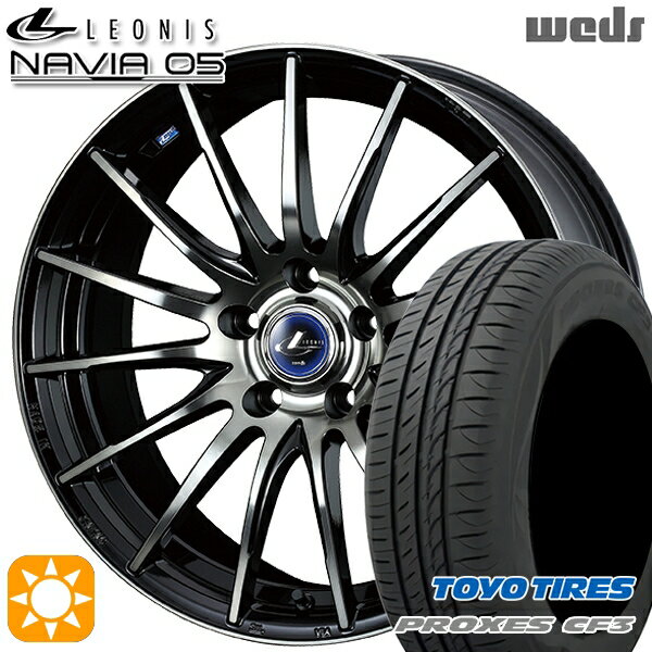 【取付対象】エスティマ ヤリスクロス 215/60R16 95H トーヨー プロクセス CF3 Weds ウェッズ レオニス ナヴィア05 BPB (ブラック ミラーカット ブラッククリアー) 16インチ 6.5J 5H114.3 サマータイヤホイールセット