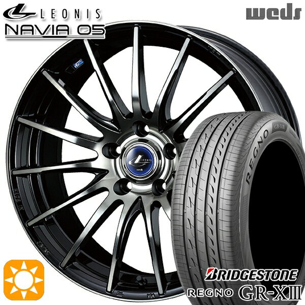 【取付対象】リーフ アクセラ 205/55R16 91V ブリヂストン レグノ GR-X3 Weds ウェッズ レオニス ナヴィア05 BPB (ブラック ミラーカット ブラッククリアー) 16インチ 6.5J 5H114.3 サマータイヤホイールセット