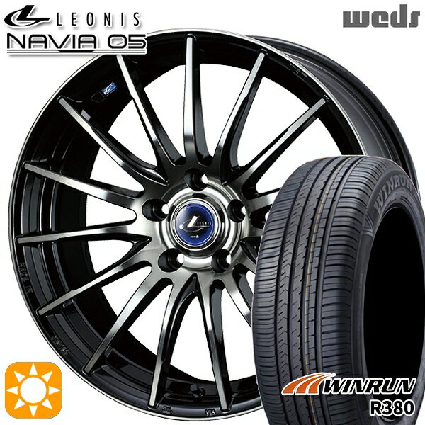 【取付対象】225/60R17 99V ウィンラン R380 Weds ウェッズ レオニス ナヴィア05 BPB (ブラック ミラーカット ブラッククリアー) 17インチ 7.0J 5H114.3 サマータイヤホイールセット