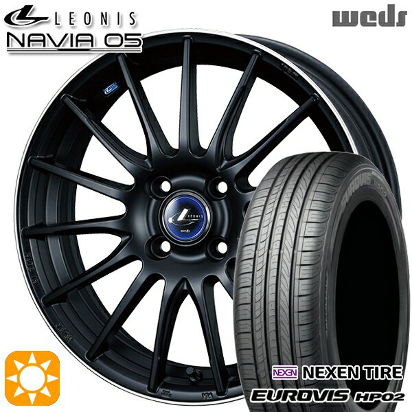 【取付対象】165/60R15 ネクセン ロードストーン ユーロビズ HP02 Weds ウェッズ レオニス ナヴィア05 MBP (マットブラック リムポリッシュ) 15インチ 4.5J 4H100 サマータイヤホイールセット