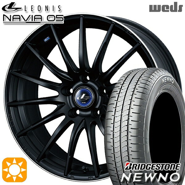 【取付対象】215/60R17 96H ブリヂストン ニューノ Weds ウェッズ レオニス ナヴィア05 MBP (マットブラック リムポリッシュ) 17インチ 7.0J 5H114.3 サマータイヤホイールセット