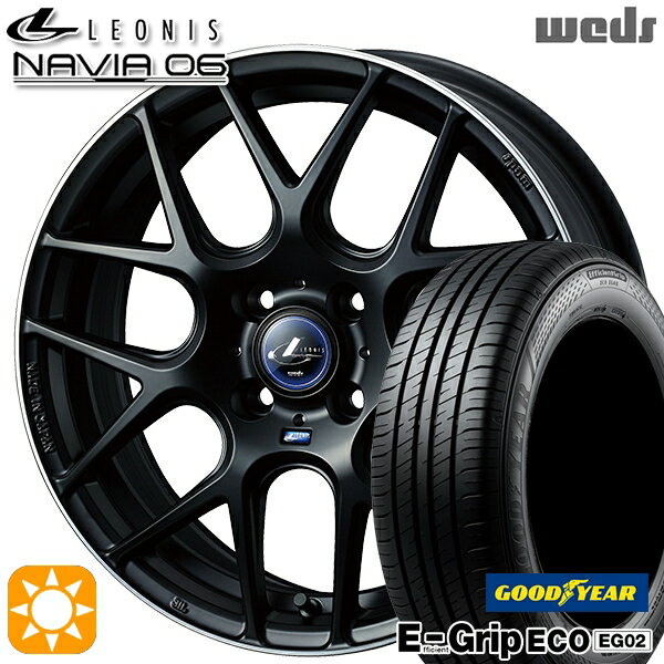 【取付対象】165/50R16 75V グッドイヤー エフィシェントグリップ EG02 Weds ウェッズ レオニス ナヴィア06 MBP (マットブラックリムポリッシュ) 16インチ 5.0J 4H100 サマータイヤホイールセット