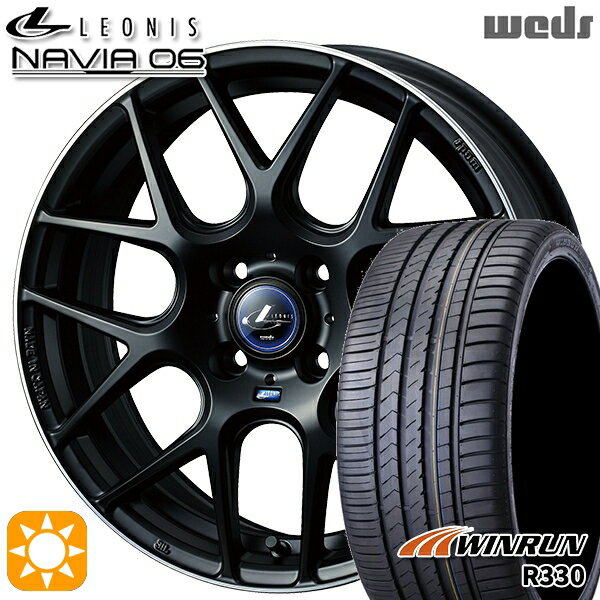 【取付対象】195/40R17 81W XL ウィンラン R330 Weds ウェッズ レオニス ナヴィア06 MBP (マットブラックリムポリッシュ) 17インチ 6.5J 4H100 サマータイヤホイールセット